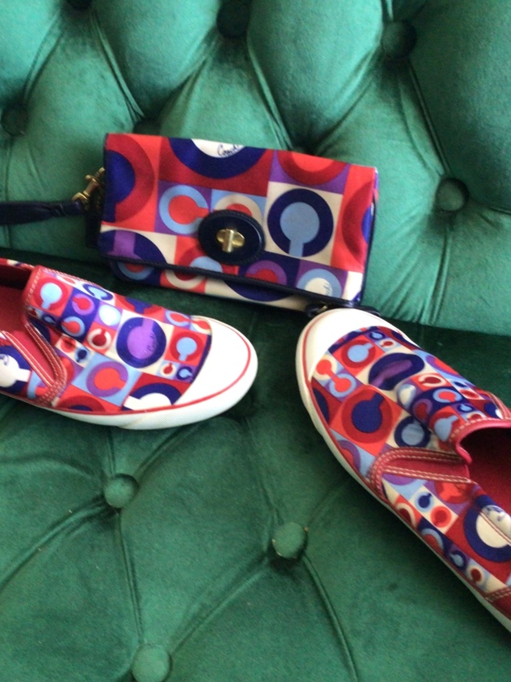 Coach wristlet and sneakers pink multi size 9 - Picture 1 of 2